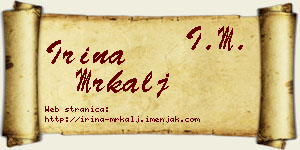 Irina Mrkalj vizit kartica